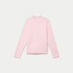 Pull col montant manches longues rose clair femme