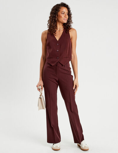 Veston sans manches prune femme