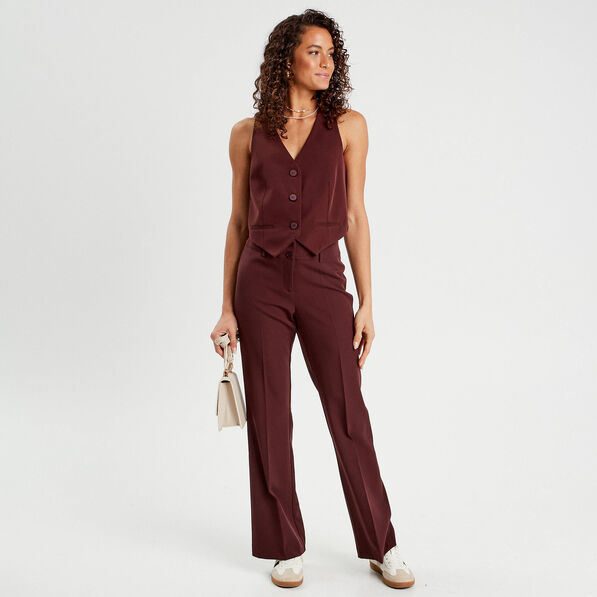 Veston sans manches prune femme