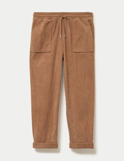 Pantalon velours c&ocirc;tel&eacute; camel femme