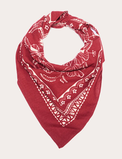Foulard carré vieux rose femme