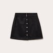 Jupe trap&egrave;ze courte aspect daim noir femme