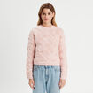 Pull manches longues rose clair femme