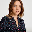 Chemise col v manches longues noir femme
