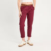 Pantalon chino 7/8ème bordeaux femme