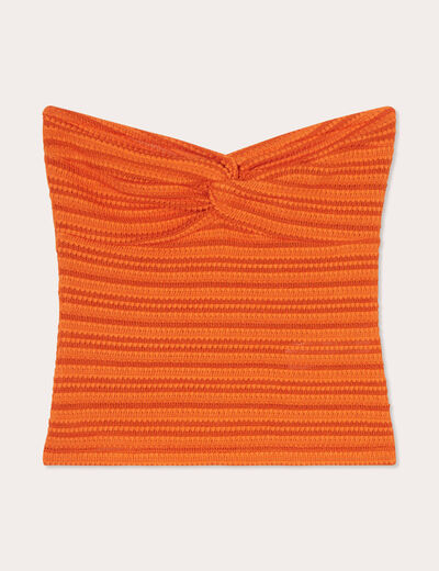 Bandeau cropped bustier orange foncé femme