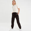 Pantalon cargo slim noir femme