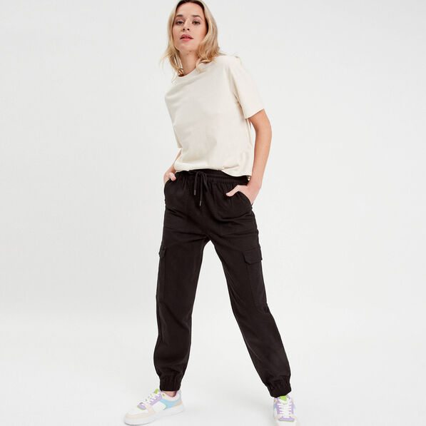 pantalon cargo slim noir femme Pantalon cargo slim noir femme