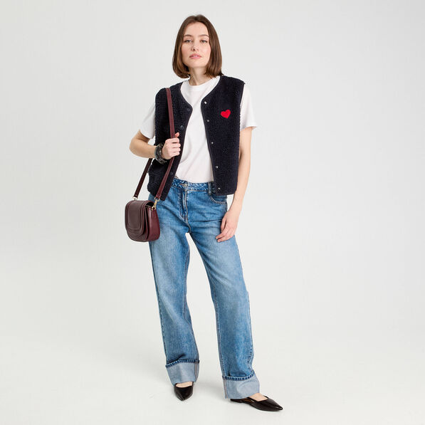 gilet effet polaire bleu marine femme Gilet effet polaire bleu marine femme