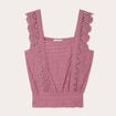 Blouse bretelles fines vieux rose femme