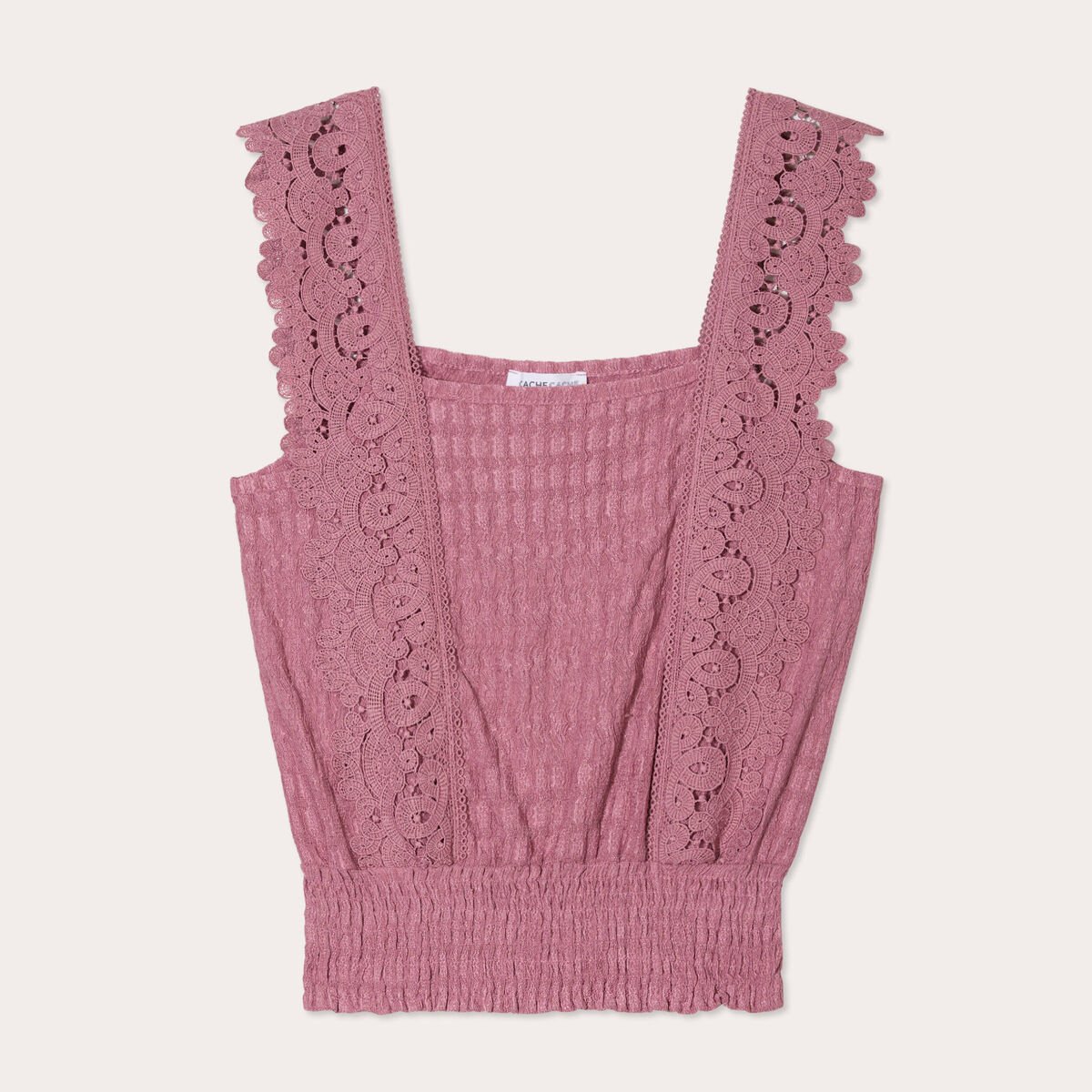 Blouse bretelles fines vieux rose femme