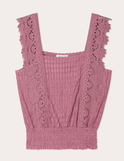 Blouse bretelles fines vieux rose femme