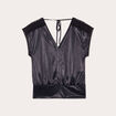 Blouse manches courtes noir femme