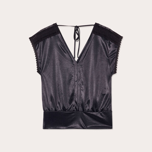 blouse manches courtes noir femme Blouse manches courtes noir femme