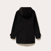 Manteau ajust&eacute; 3/4 &agrave; capuche noir femme