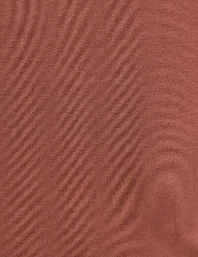 T-shirt cropped marron cognac femme