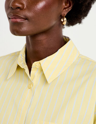 Chemise oversize manches longues jaune femme