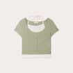 T-shirt 2-en-1 vert pastel femme