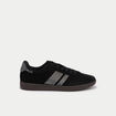 Baskets basses &agrave; lacets denim noir enduit femme