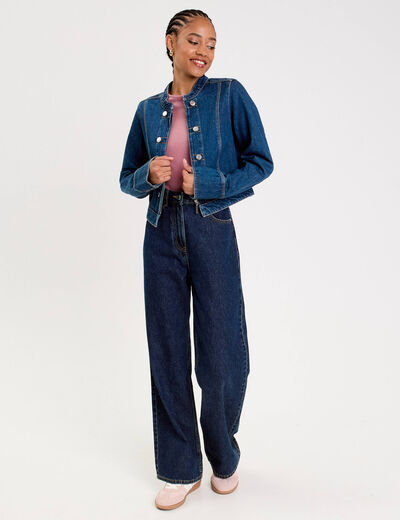 Veste en jean avec boutons denim stone femme