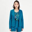 Veste blazer droite bleu canard femme