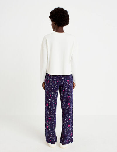 Lot de 2 pyjamas manches longues bleu femme