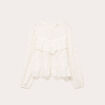 Blouse en dentelle manches longues ecru femme