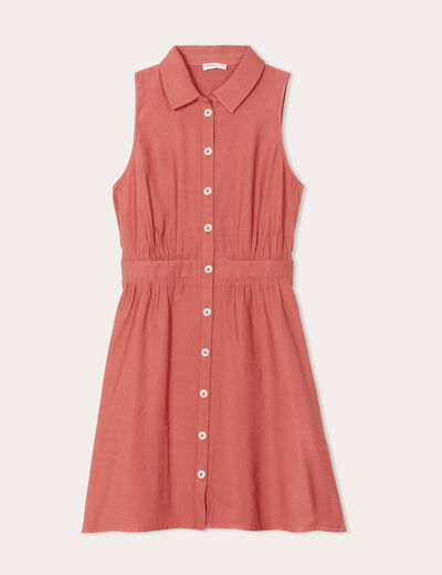 Robe chemise patineuse vieux rose femme