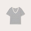 T-shirt oversize col en V bleu foncé femme