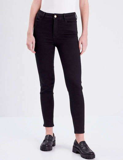 Jeans slim 5 poches denim noir femme