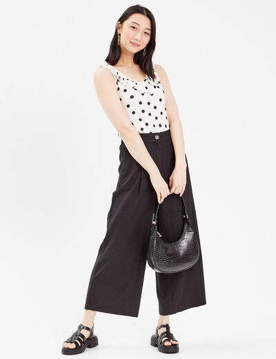 Blouse bretelles larges blanc femme