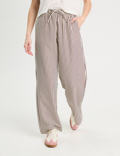 Pantalon large noir femme