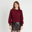 T-shirt dos avec noeud violet foncé femme