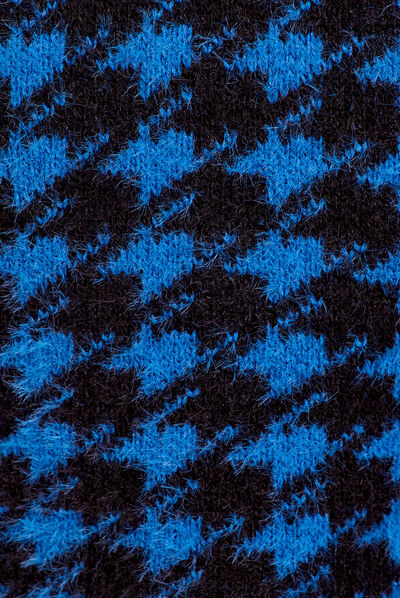 Pull sans manches col en V bleu electrique femme
