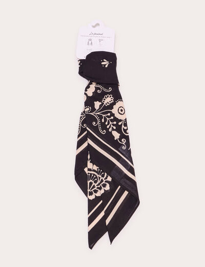 Foulard carré noir femme