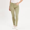 Jeans slim 5 poches vert kaki femme