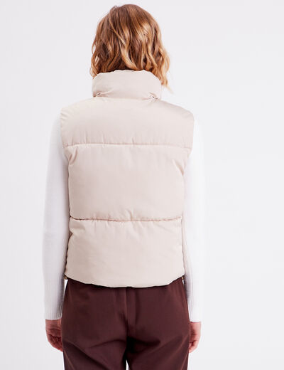 Doudoune droite sans manches sable femme