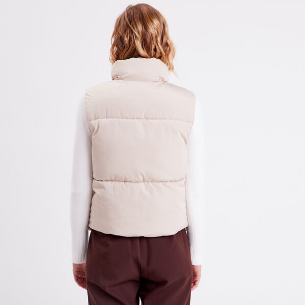 Doudoune droite sans manches sable femme