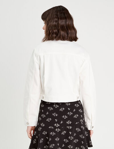 Veste zippée en jean ecru femme