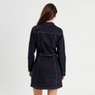Robe droite zipp&eacute;e en jean denim brut femme