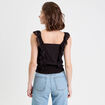 Top sans manches dentelle bas resserr&eacute; noir femme