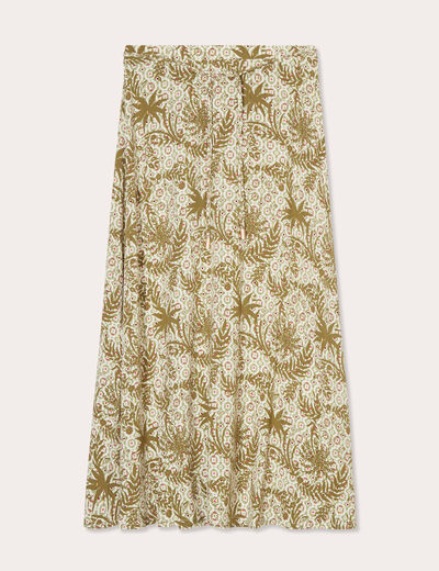 Jupe longue évasée blanc femme