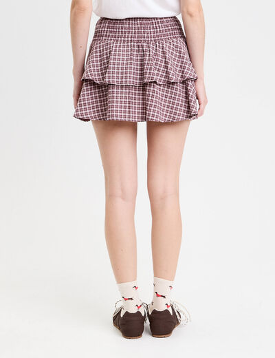 Jupe courte évasée taille standard blanc femme