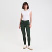 Jeans slim 5 poches vert fonc&eacute; femme