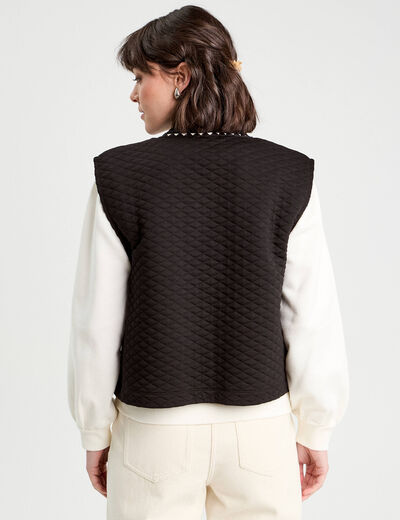 Veste matelassée sans manches noir femme