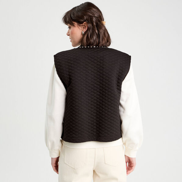 Veste matelassée sans manches noir femme