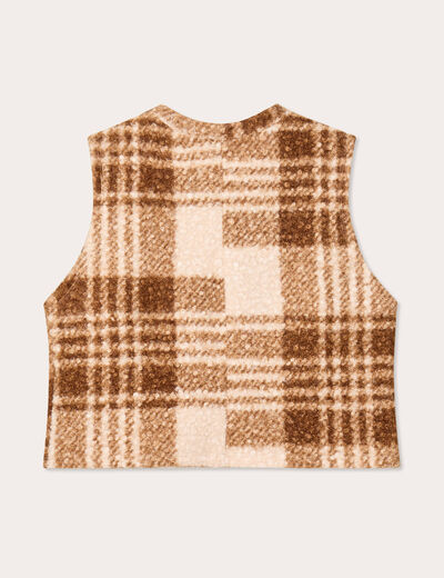Pull sans manches beige femme