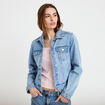 Veste en jean manches longues denim triple stone femme