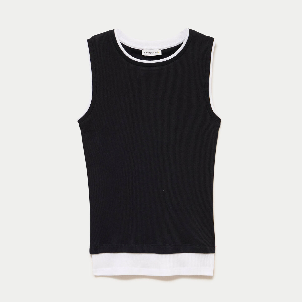 D&eacute;bardeur ajust&eacute; col rond noir femme