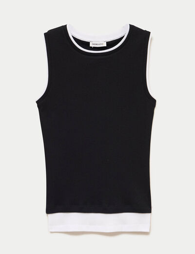 D&eacute;bardeur ajust&eacute; col rond noir femme